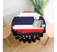 peiyeety Tovaglia rotonda vintage con bandiera thailandese, 60 pollici, impermeabile, resistente agli schizzi, antirughe, per tavolo da cucina, per interni ed esterni, decorazione per ristoranti