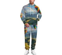 peiyeety Tute da ginnastica con mongolfiere per uomo e donna, felpe con cappuccio, set di tute da ginnastica, completi per il tempo libero