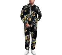 peiyeety Tute da ginnastica con pesci angelo d'acqua dolce per uomo e donna, felpe con cappuccio, set di tute da ginnastica, set per il tempo libero, abbigliamento