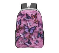peiyeety Tutte le farfalle sono su sfondo viola Zaino trasparente in PVC resistente per concerti, lavoro e viaggi