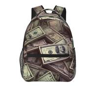peiyeety Un mazzo di banconote da cento dollari Zaino da viaggio per uomo e donna laptop da 15,6 pollicida lavoro impermeabile