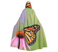 peiyeety Una farfalla monarca per il costume con mantello con cappuccio per uomini e donne, festa di Halloween e cosplay.