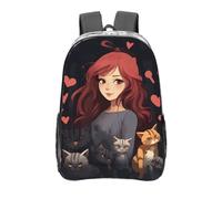 peiyeety Una ragazza che ama i gatti Zaino trasparente in PVC resistente Zaino trasparente per concerti Lavoro Borsa da viaggio