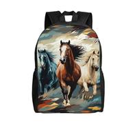 peiyeety Uno schema con cavalli come sfondo Zaino da viaggio per uomo e donna Zaino per laptop da 15,6 pollici Borsa da lavoro impermeabile