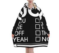peiyeety Vaffanculo, sì, è questo che non c'è coperta con cappuccio per donne e uomini, coperta con cappuccio oversize indossabile per adulti, morbida e calda