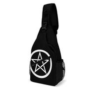 peiyeety Zaino a tracolla da uomo e da donna con pentagramma, pentacolo, strega, dea della luna tripla viola, borsa a tracolla, zaino a tracolla.