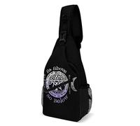 peiyeety Zaino a tracolla da uomo e da donna con tracolla a tema strega pagana e wicca dea della luna tripla.