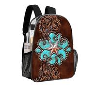 peiyeety Zaino antifurto multiuso di grande capacità, borsa da viaggio trasparente - Primitive CowMan Western Country Brown Star Rustic Zaino da viaggio e campeggio