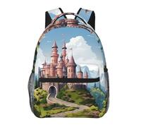 peiyeety Zaino da viaggio Castello delle fiabe per uomo e donna, zaino per laptop da 15,6 pollici, zaino da lavoro impermeabile