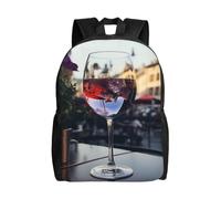 peiyeety Zaino da viaggio con calice da vino per uomo e donna, zaino per laptop da 15,6 pollici, borsa da lavoro impermeabile