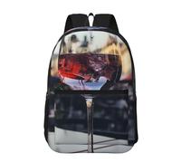 peiyeety Zaino da viaggio con calice da vino per uomo e donna, zaino per laptop da 17 pollici, borsa da lavoro impermeabile