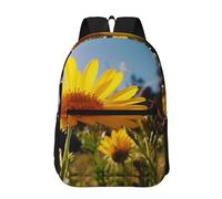 peiyeety Zaino da viaggio con fiore giallo sotto il sole per uomo e donna, zaino per laptop da 17 pollici, borsa da lavoro impermeabile