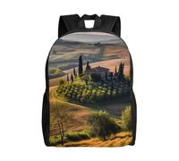 peiyeety Zaino da viaggio con motivo a paesaggio toscano, per uomo e donna, con zaino per laptop da 15,6 pollici, borsa da lavoro impermeabile