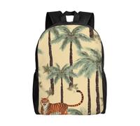 peiyeety Zaino da viaggio con palme e tigri per uomo e donna, zaino per laptop da 15,6 pollici, borsa da lavoro impermeabile