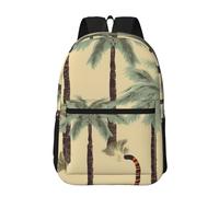 peiyeety Zaino da viaggio con palme e tigri per uomo e donna, zaino per laptop da 17 pollici, borsa da lavoro impermeabile