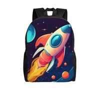 peiyeety Zaino da viaggio con razzo spaziale per uomo e donna, con zaino per laptop da 15,6 pollici e borsa da lavoro impermeabile