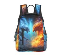 peiyeety Zaino da viaggio Fire vs Ice Art per uomo e donna, zaino per laptop da 14 pollici, borsa da lavoro impermeabile