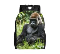 peiyeety Zaino da viaggio Gorilla in the Grass per uomo e donna, zaino per laptop da 15,6 pollici, borsa da lavoro impermeabile