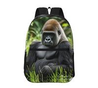 peiyeety Zaino da viaggio Gorilla in the Grass per uomo e donna, zaino per laptop da 17 pollici, borsa da lavoro impermeabile