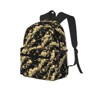 peiyeety Zaino da viaggio per laptop da uomo e da donna, leggero e resistente all'acqua, con stampa cielo cosmico dorato e spallacci regolabili.