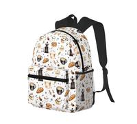 peiyeety Zaino da viaggio per laptop da uomo e da donna, leggero e resistente all'acqua, con stampa di gelato e torta al caffè, borsa da viaggio con spallacci regolabili.