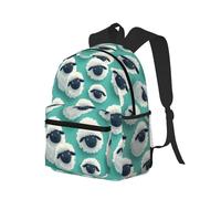 peiyeety Zaino da viaggio per laptop da uomo e da donna, leggero e resistente all'acqua, con stampa di pecore e spallacci regolabili.