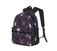 peiyeety Zaino da viaggio per laptop da uomo e da donna, leggero e resistente all'acqua, con stampa ragnatela bianca e spallacci regolabili.