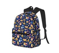 peiyeety Zaino da viaggio per laptop da uomo e da donna, leggero e resistente all'acqua, da spiaggia, con stampa di cene per le vacanze e spallacci regolabili.