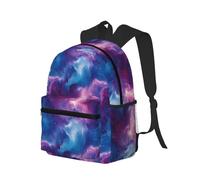 peiyeety Zaino da viaggio per laptop da uomo e da donna - Zaini da spiaggia leggeri e resistenti all'acqua, borsa da viaggio con stampa di nuvole viola e blu e tracolle regolabili