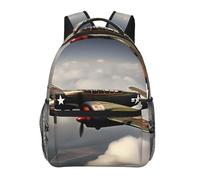 peiyeety Zaino da viaggio per uomo e donna con aeroplano della seconda guerra mondiale, zaino per laptop da 15,6 pollici, zaino da lavoro impermeabile