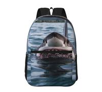 peiyeety Zaino da viaggio Shark in the Lake per uomo e donna, zaino per laptop da 17 pollici, borsa da lavoro impermeabile