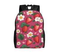 peiyeety Zaino da viaggio Strawberry per uomo e donna, zaino per laptop da 15,6 pollici, borsa da lavoro impermeabile