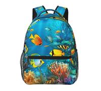 peiyeety Zaino da viaggio The Underwater World Tropical Fish per uomo e donna, zaino per laptop da 15,6 pollici, zaino da lavoro impermeabile