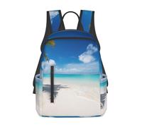peiyeety Zaino da viaggio White Beach Tropical Sea per uomo e donna, zaino per laptop da 14 pollici, borsa da lavoro impermeabile