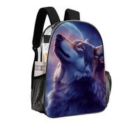 peiyeety Zaino Full Moon Magic Wolf Art Daypack, borsa a tracolla antifurto multiuso trasparente, grande capacità, per palestra e trekking all'aperto, con cerniere lisce