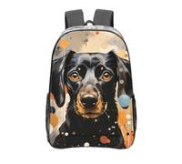 peiyeety Zaino trasparente con pois colorati e cane, in PVC resistente, per concerti, lavoro e viaggi