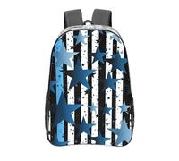 peiyeety Zaino trasparente con strisce blu, nere e bianche e stelle, in PVC resistente, per concerti, lavoro e viaggi