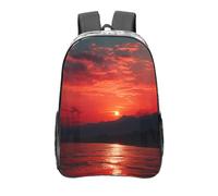 peiyeety Zaino trasparente in PVC resistente al tramonto rosso fuoco, per concerti, lavoro e viaggi
