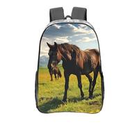 peiyeety Zaino trasparente in PVC resistente con cavalli al pascolo, borsa da viaggio per concerti e lavoro