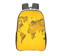 peiyeety Zaino trasparente in PVC resistente con mappa del mondo gialla, per concerti, lavoro e viaggi