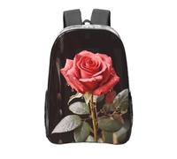 peiyeety Zaino trasparente in PVC resistente con rose rosse e amore, ideale per concerti, lavoro e viaggi