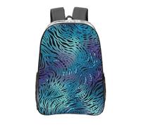 peiyeety Zaino trasparente in PVC resistente con stampa zebra blu, ideale per concerti, lavoro e viaggi