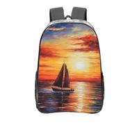 peiyeety Zaino trasparente in PVC resistente per barca a vela al tramonto, borsa da viaggio per concerti e lavoro