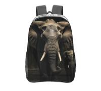 peiyeety Zaino trasparente nero elefante, zaino in PVC resistente e trasparente per concerti, lavoro e viaggio