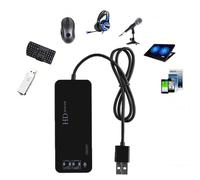 PEIYUI Adattatore audio per hub USB, scheda audio stereo esterna con cuffie e microfono da 3,5 mm e 3 jack USB per Windows, Mac, Linux, PC, laptop, desktop, computer PS4, USB esterno (6 in 1, nero)