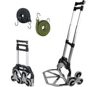 Pejevir Carrello Pieghevole per Scale in Alluminio, 125KG di Portata, 3x3 Arrampicatore per Scale, con Ruote, Antiscivolo, Manico Regolabile