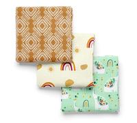 PEKEL'S Coperte in mussola per bambini, 120 x 110 cm, confezione da 3 | 100% cotone morbido e traspirante | panni grandi avvolgibili per neonato, culla, passeggino o regalo per baby shower