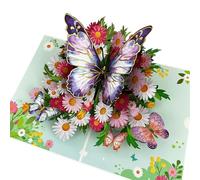 pekifaves Biglietto di auguri pop-up con farfalle, con busta, biglietto di auguri 3D, biglietto di auguri per anniversario di matrimonio, per moglie, fidanzata, mamma