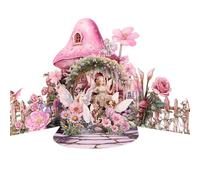 pekifaves Biglietto di auguri pop-up, fata 3D Biglietti di auguri di compleanno con busta, fiori rosa unicorni farfalle elfi giardino biglietto di auguri, per donna mamma moglie amica figlia