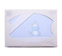 PEKITAS Bebe - Set di biancheria da letto 3 pezzi per culla/lettino/letto per bambini 60x120cm 100% cotone (unicorno-blu)